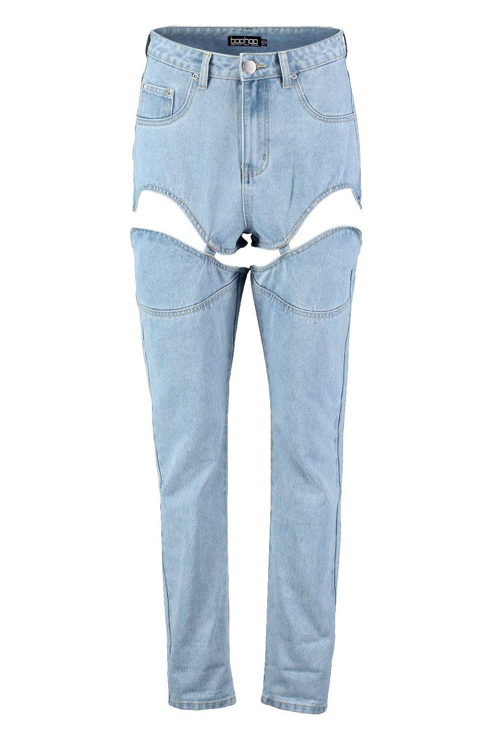 Jeans Mom d tail porte jarretelle